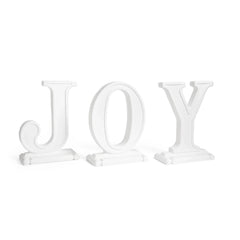 Large Outdoor 3-Piece Christmas JOY Letters Decoration - White