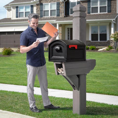 Highland Mail Post & XL Black Mailbox™